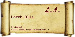 Lerch Aliz névjegykártya
